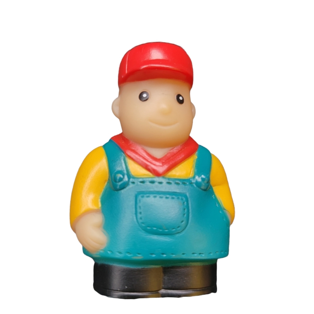 Battat Big Red Barn Farmer Unisex Kids Blue Plastic Rubber Toy or Cake Topper